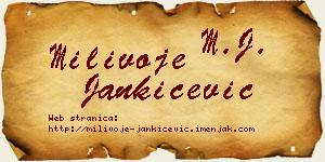 Milivoje Jankićević vizit kartica